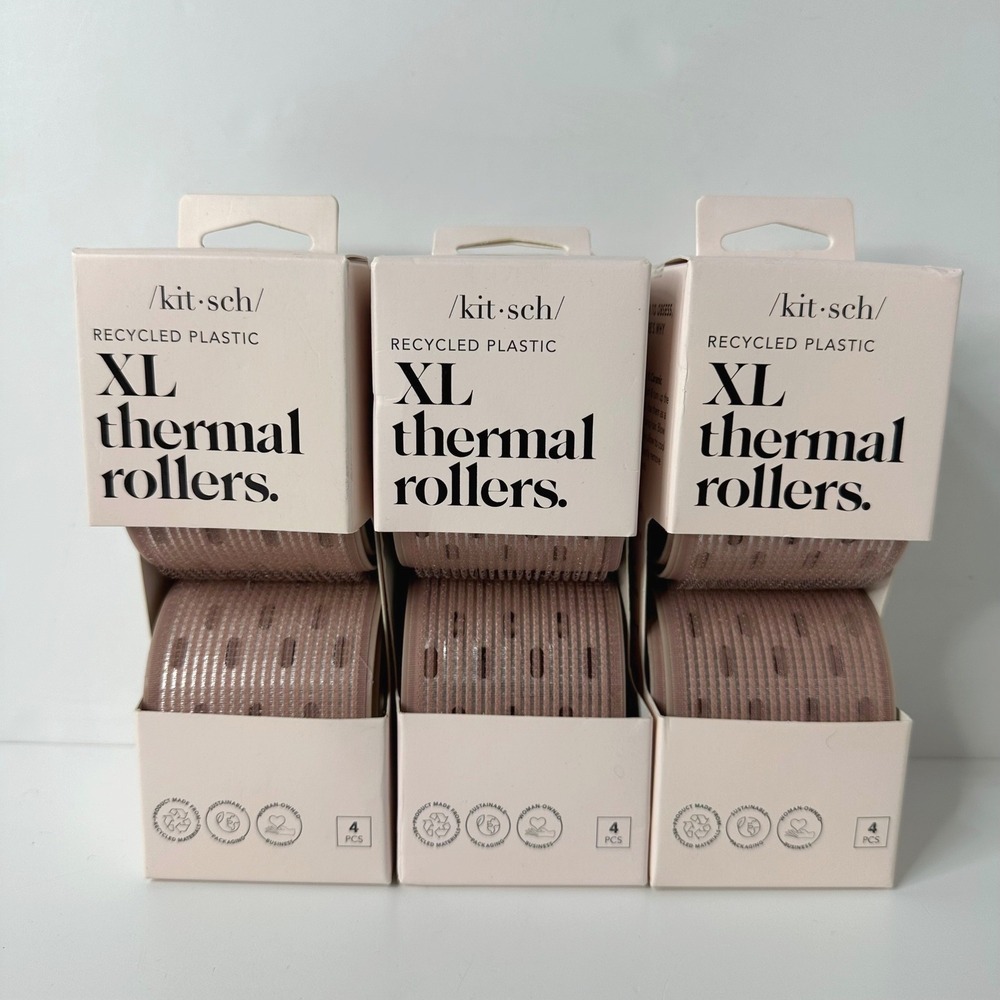 Lot of 3 Kitsch XL Thermal Rollers Recycled Plastic 4 in Each Pack 12 Total